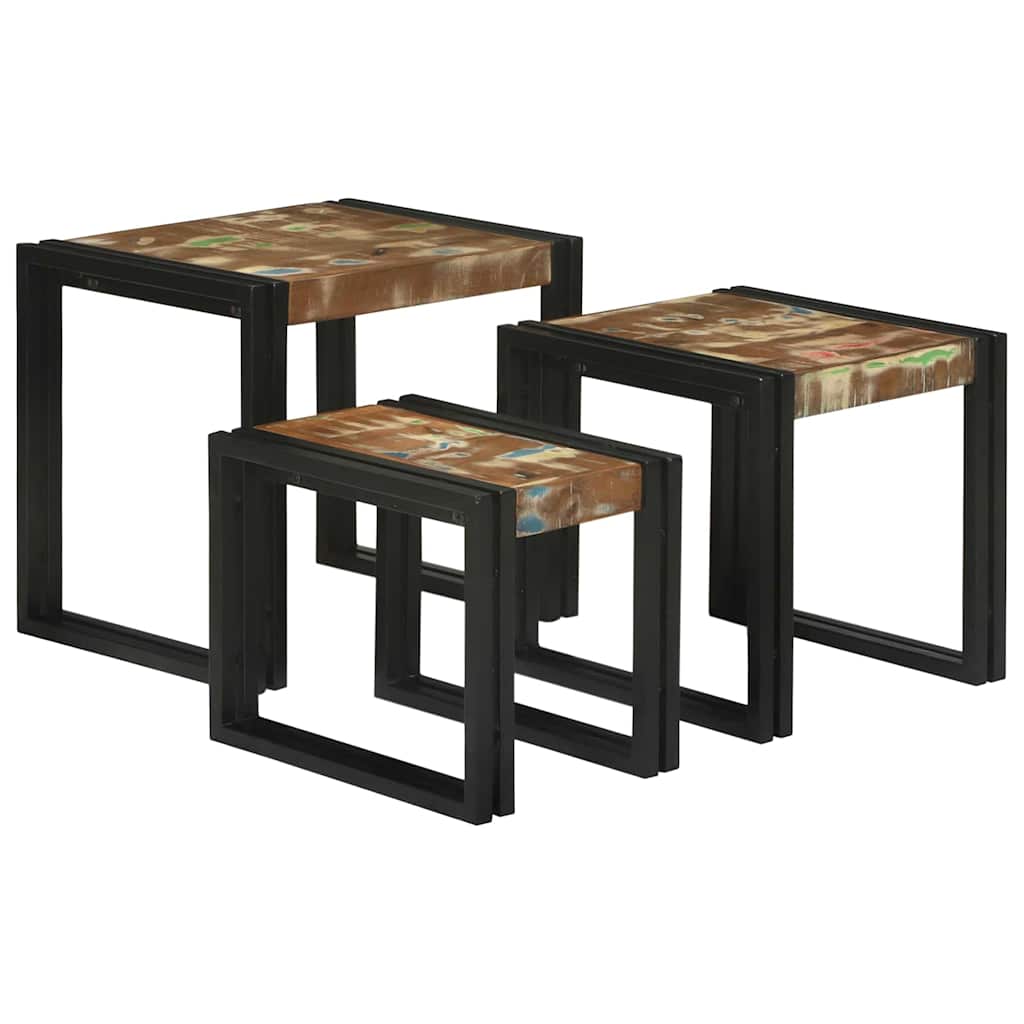 Nesting Tables Brown and black Solid Reclaim wood